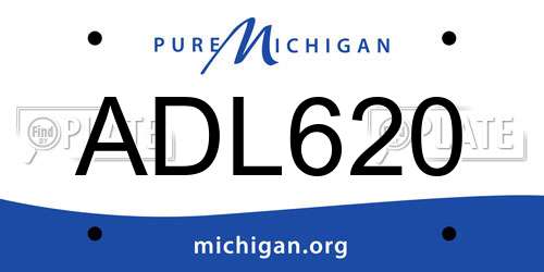 ADL620 Michigan License Plate