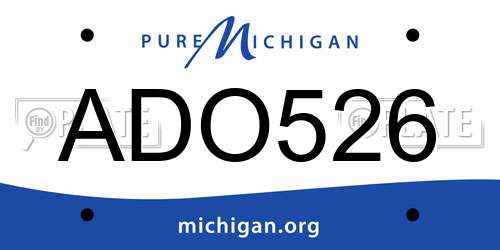 ADO526 Michigan License Plate