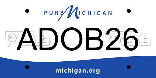 ADOB26 Michigan License Plate