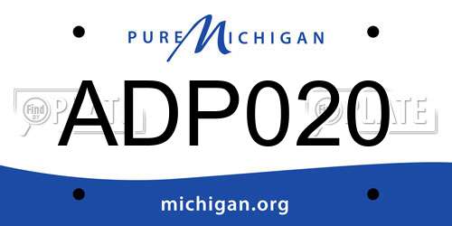 ADP020 Michigan License Plate