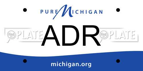 ADR Michigan License Plate
