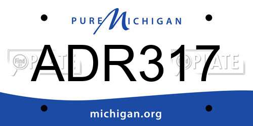 ADR317 Michigan License Plate