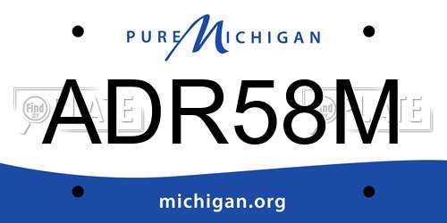 ADR58M Michigan License Plate