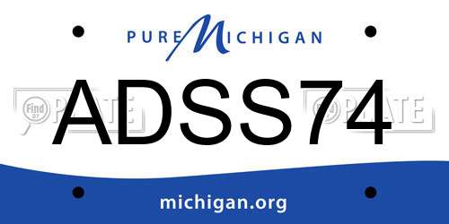 ADSS74 Michigan License Plate