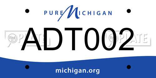ADT002 Michigan License Plate