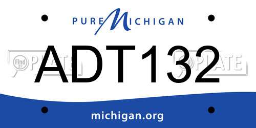 ADT132 Michigan License Plate