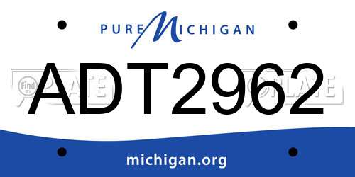 ADT2962 Michigan License Plate