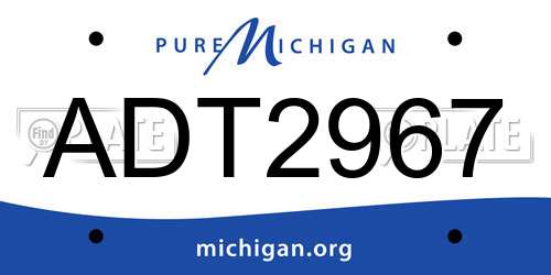 ADT2967 Michigan License Plate