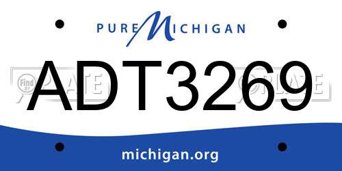 ADT3269 Michigan License Plate
