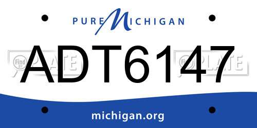 ADT6147 Michigan License Plate