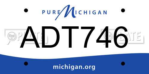ADT746 Michigan License Plate