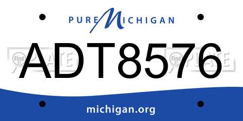 ADT8576 Michigan License Plate
