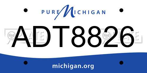 ADT8826 Michigan License Plate