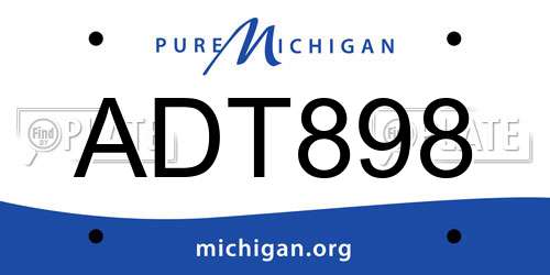 ADT898 Michigan License Plate