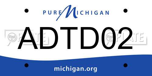 ADTD02 Michigan License Plate