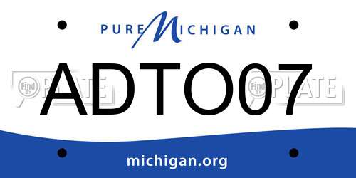 ADTO07 Michigan License Plate