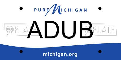 ADUB Michigan License Plate