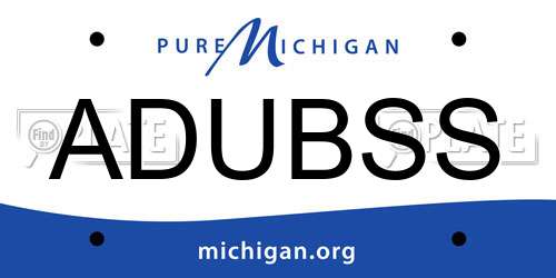 ADUBSS Michigan License Plate