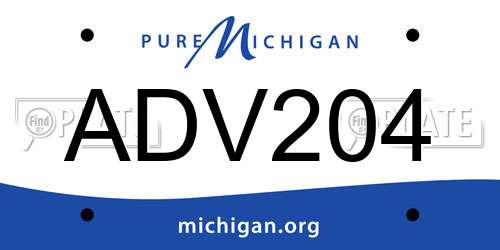 ADV204 Michigan License Plate