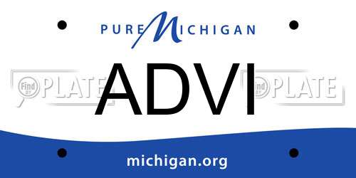 ADVI Michigan License Plate