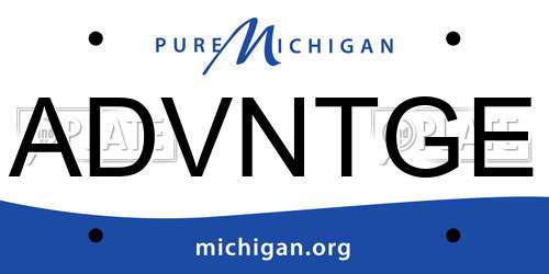 ADVNTGE Michigan License Plate