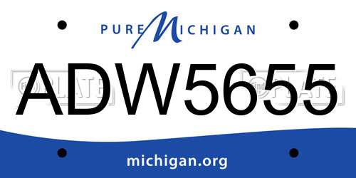ADW5655 Michigan License Plate