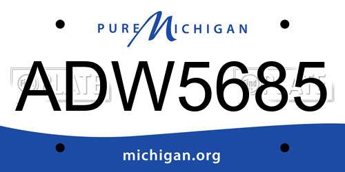 ADW5685 Michigan License Plate