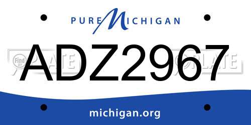 ADZ2967 Michigan License Plate