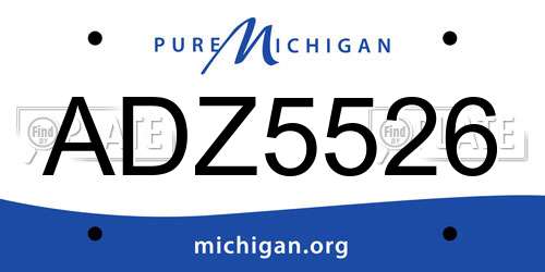 ADZ5526 Michigan License Plate