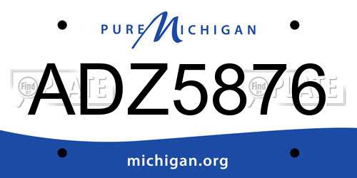 ADZ5876 Michigan License Plate