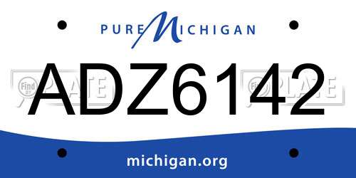ADZ6142 Michigan License Plate