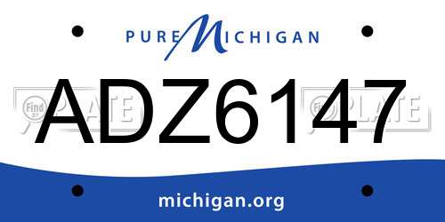 ADZ6147 Michigan License Plate