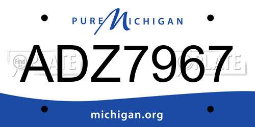 ADZ7967 Michigan License Plate