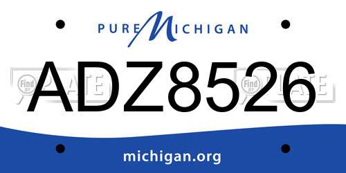 ADZ8526 Michigan License Plate