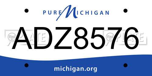 ADZ8576 Michigan License Plate