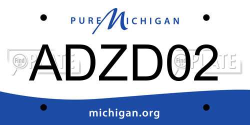 ADZD02 Michigan License Plate