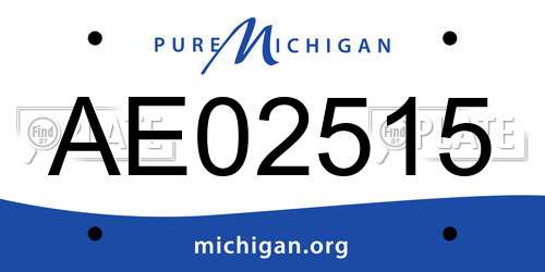 AE02515 Michigan License Plate