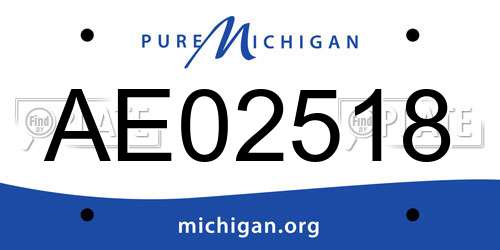 AE02518 Michigan License Plate