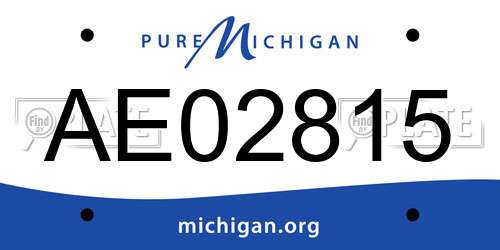 AE02815 Michigan License Plate