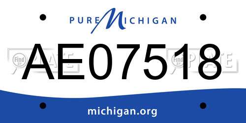 AE07518 Michigan License Plate