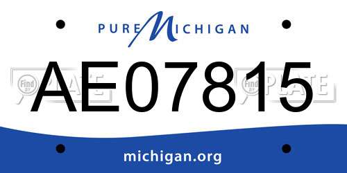 AE07815 Michigan License Plate