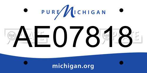 AE07818 Michigan License Plate