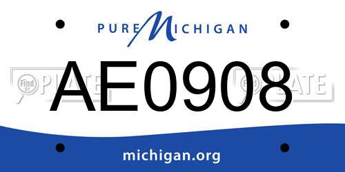 AE0908 Michigan License Plate