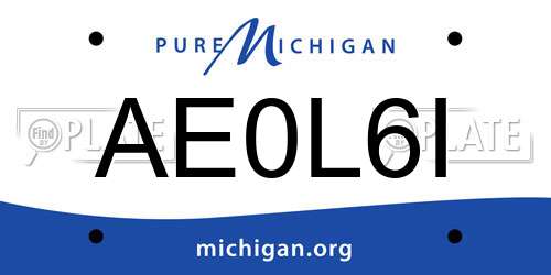 AE0L6I Michigan License Plate