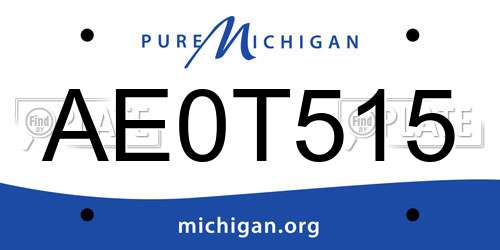 AE0T515 Michigan License Plate