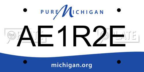 AE1R2E Michigan License Plate
