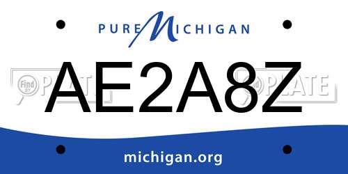 AE2A8Z Michigan License Plate