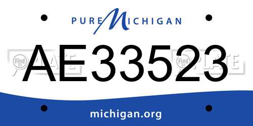 AE33523 Michigan License Plate