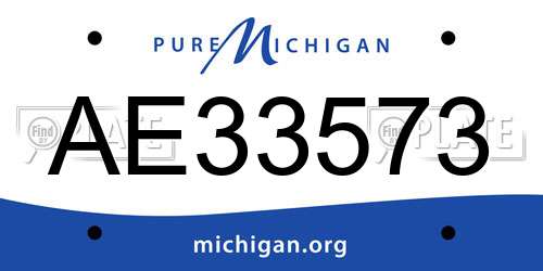 AE33573 Michigan License Plate