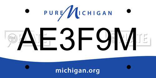AE3F9M Michigan License Plate